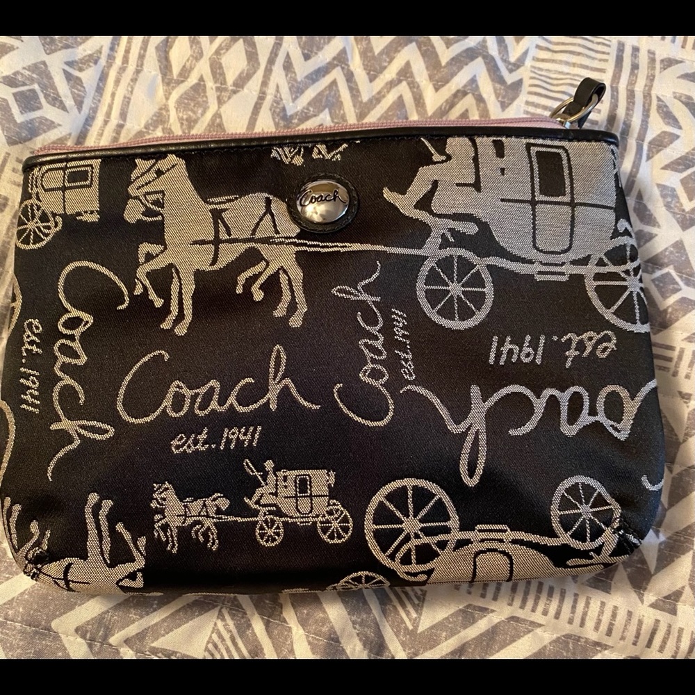 Faux Coach cosmetic bag